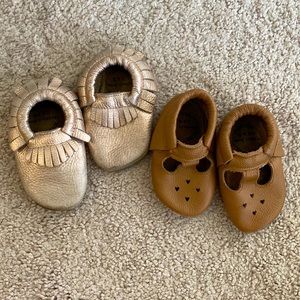 BirdRock Baby Moccasins sz. 6.5 (18-24mos), 2 Pair
